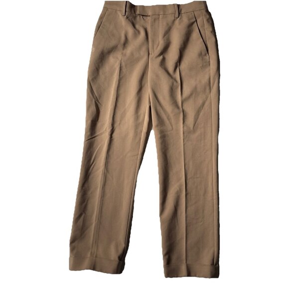Zara Pants - Zara Tan Dress Pants Cuffed Cotton Blend Size 8